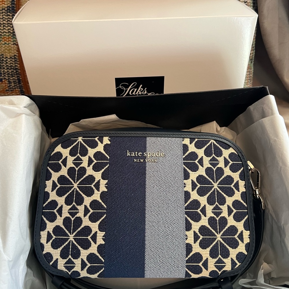 Navy Jacquard Kate Spade Crossbody NWT